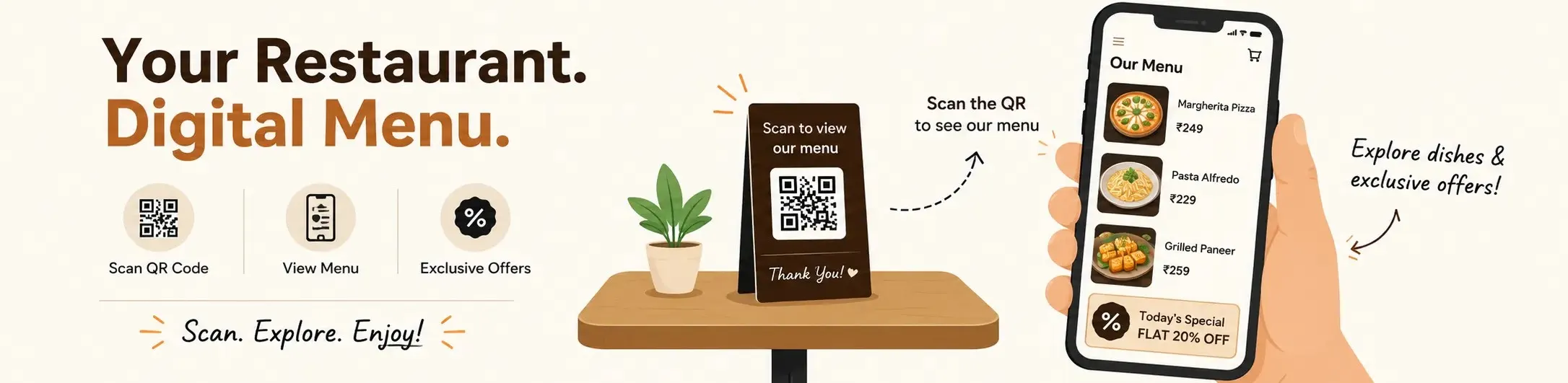 OneZap Digital Menu Ad